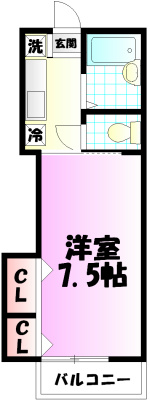 ファインブルーム 103号室 間取り