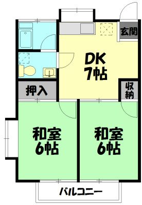 米山ハイツ 201号室 間取り