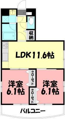 イルヴィラージュ 101号室 間取り