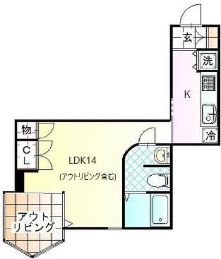 アネーロ 406号室 間取り