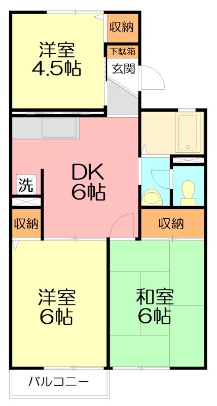 グリーンハイツ駒形 205号室 間取り