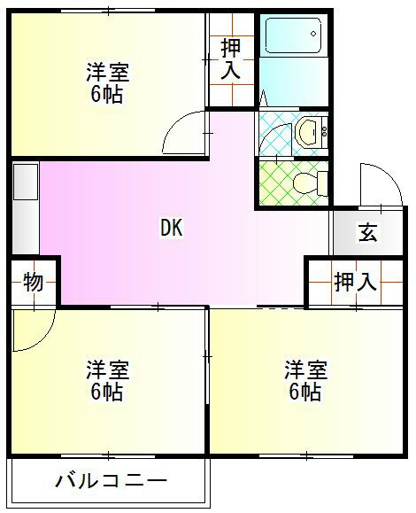 レザンシャトー 207号室 間取り