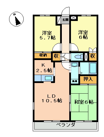 グレースヴィラ 102号室 間取り
