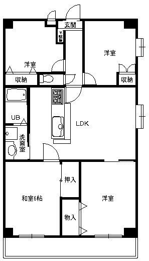 セジュール妻田 506号室 間取り