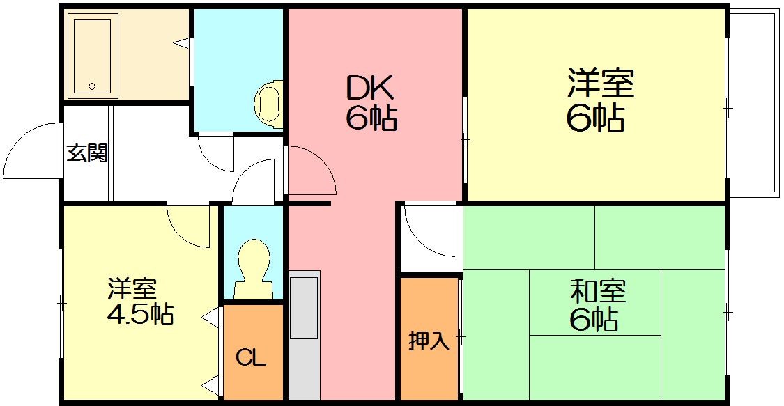 フェリース中根 206号室 間取り