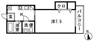 グランディール 104号室 間取り