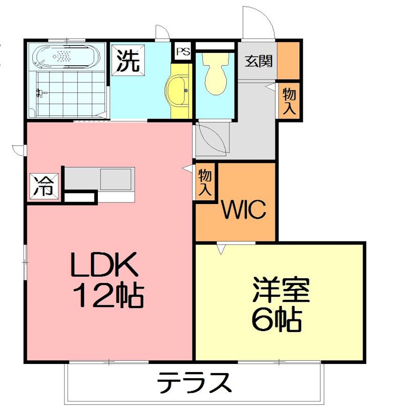 シンフォニーＢ 102号室 間取り
