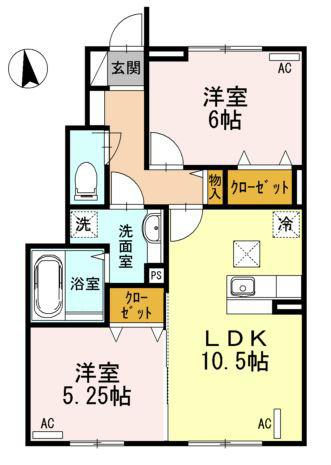 ポラリスFⅠ 102号室 間取り