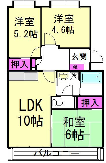 ルミエール湘南 104号室 間取り