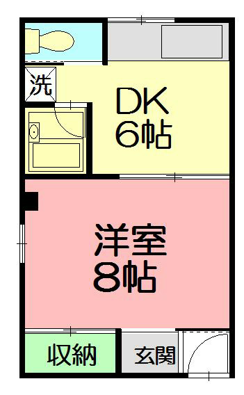 湘南グリーンハイム 1D号室 間取り