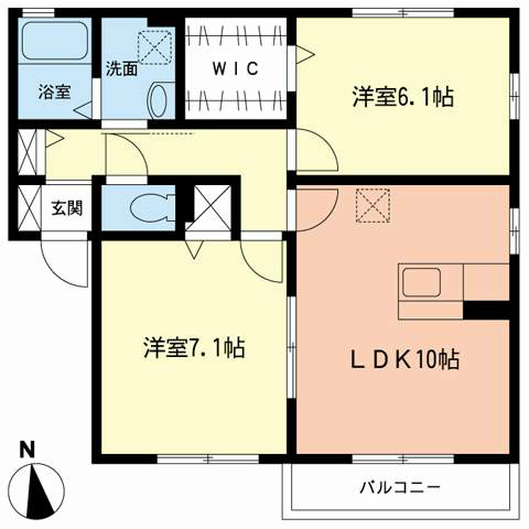 キャッスル 202号室 間取り