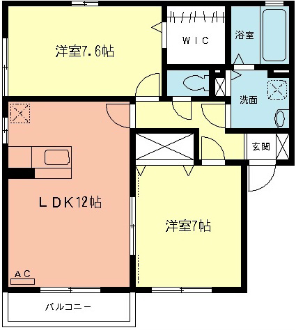 ウィルモア・Ｋ　Ａ 202号室 間取り