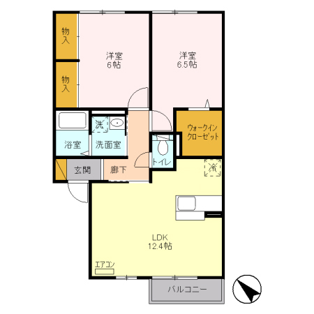 グランド ソレーユ 202号室 間取り