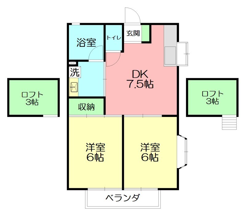 プランドール東町 201号室 間取り