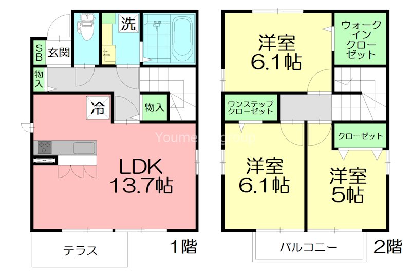 堀之内戸建て　E棟 間取り