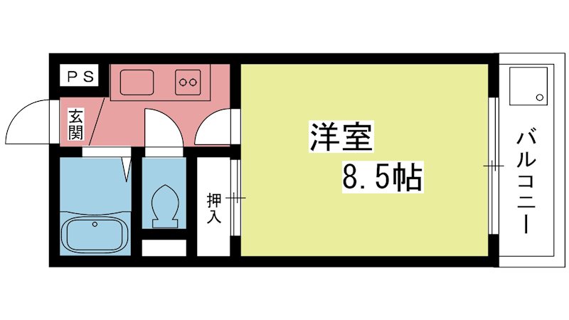 コスモハイツ新町Ⅱ 間取り図
