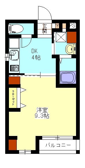 グリーンヒル冷泉通 201号室 間取り