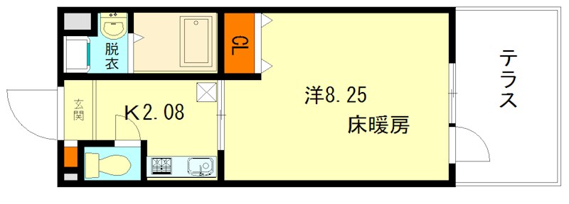 106号室 間取り