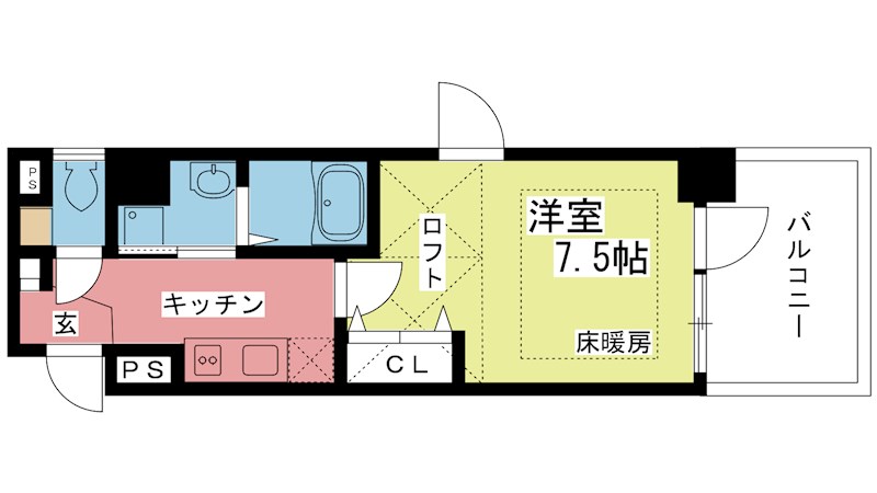 グリーンヒル宝池 407号室 間取り