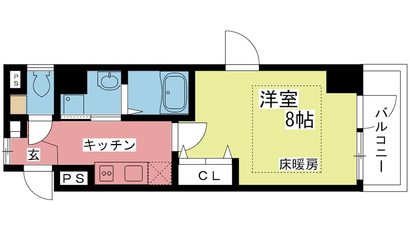 グリーンヒル宝池 201号室 間取り