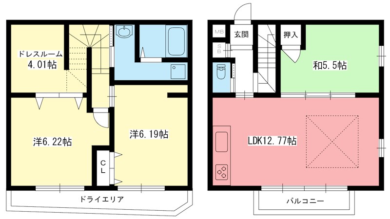 グリーンヒル北白川West 5号室 間取り