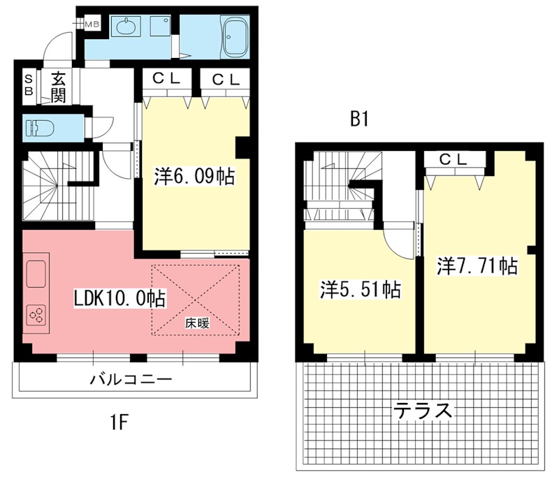 グリーンヒル北山通 102号室 間取り