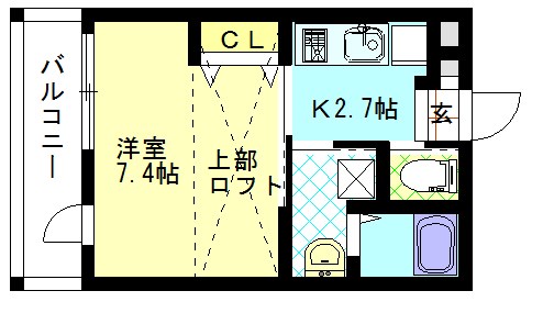 グリーンヒル冷泉通 405号室 間取り