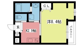 グリーンヒル冷泉通 302号室 間取り