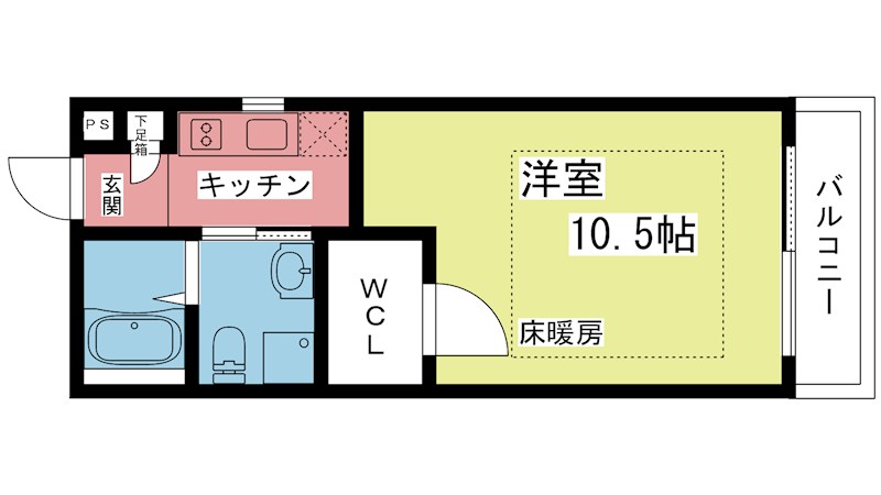 グランコスモ出町 203号室 間取り