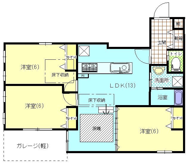 グリーンヒル下鴨本通 103号室 間取り