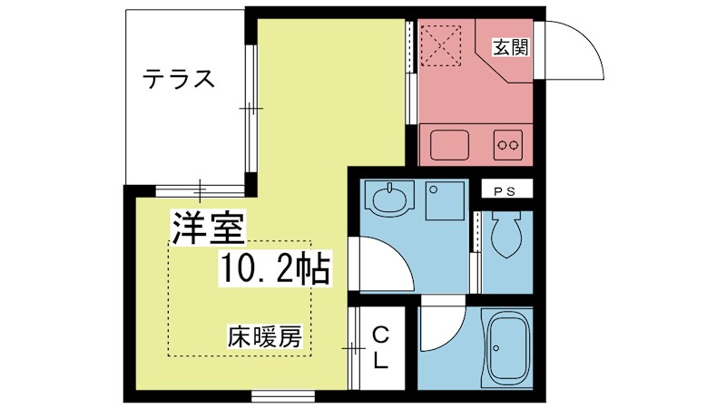 グランコスモ寺町 104号室 間取り
