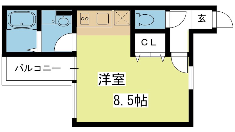 グランコスモ御所東 406号室 間取り