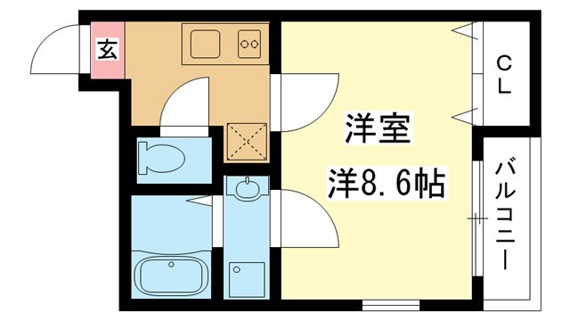 グランコスモ御所東 201号室 間取り