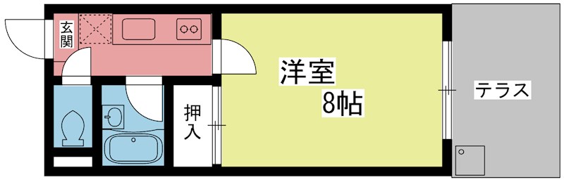 コスモハイツ河原町 102号室 間取り