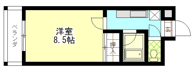 コスモハイツ百万遍 103号室 間取り