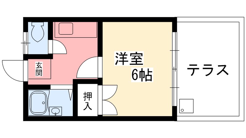 鴨東ハイツ 102号室 間取り