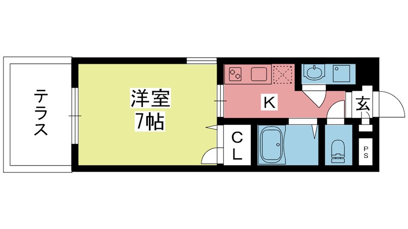 グリーンヒル塔ノ段 108号室 間取り
