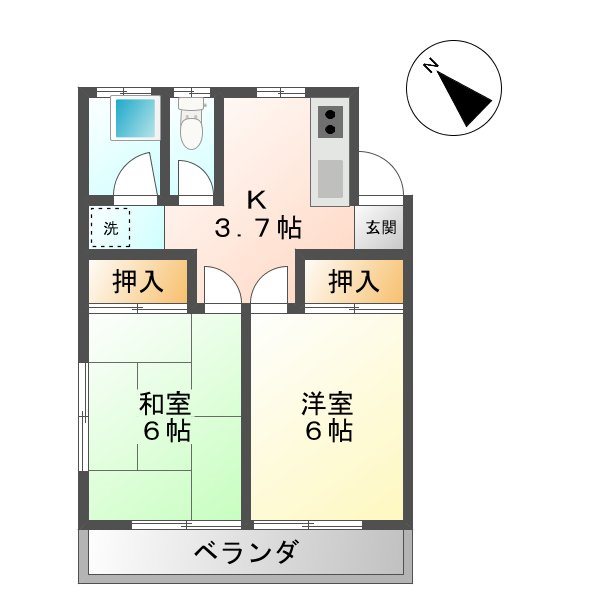 ハイツ鞍掛 間取り