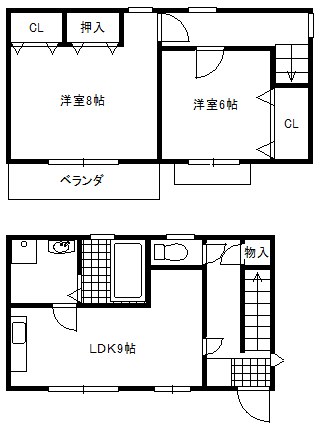 青柳貸家北棟 間取り