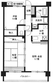 アビタシオン 102号室 間取り