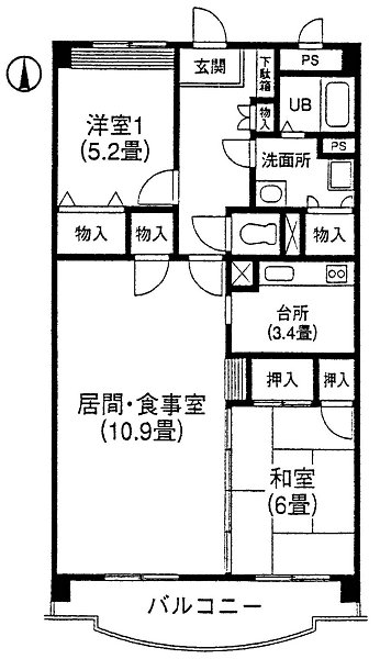 ガーデンコート仙川 202号室 間取り
