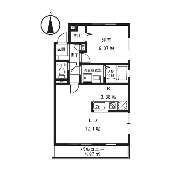 ソレアード 105号室 間取り