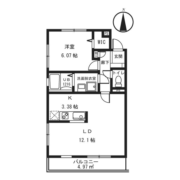ソレアード 201号室 間取り