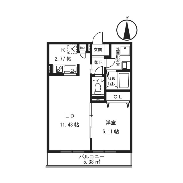 ソレアード 202号室 間取り