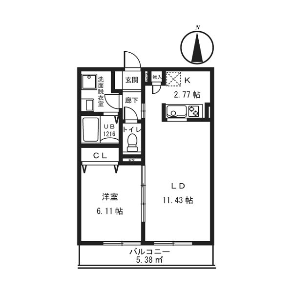 ソレアード 203号室 間取り