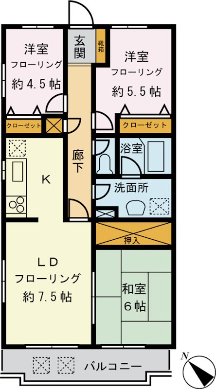 クレール滝山 間取り