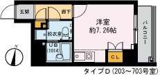 ＪＰ’ｓＹＯＫＯＨＡＭＡ 503号室 間取り