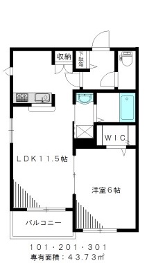 カーチャス高円寺 301号室 間取り