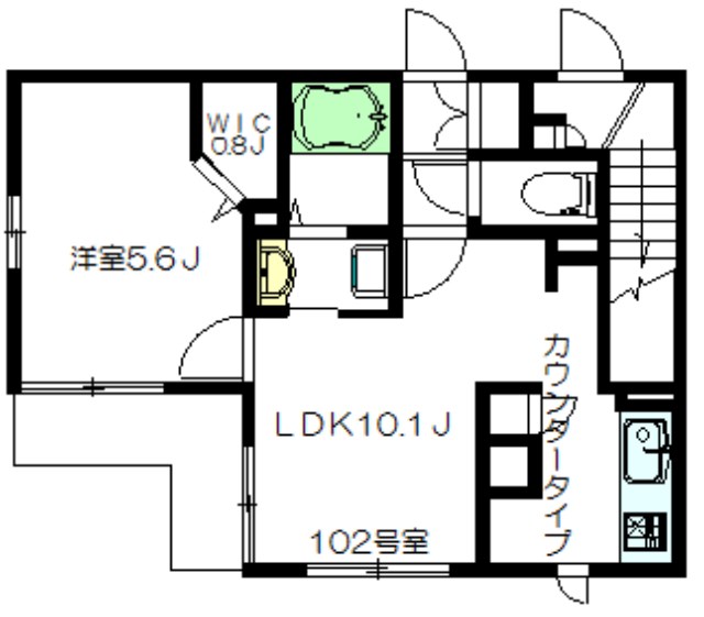 コージーヴィラ 102号室 間取り