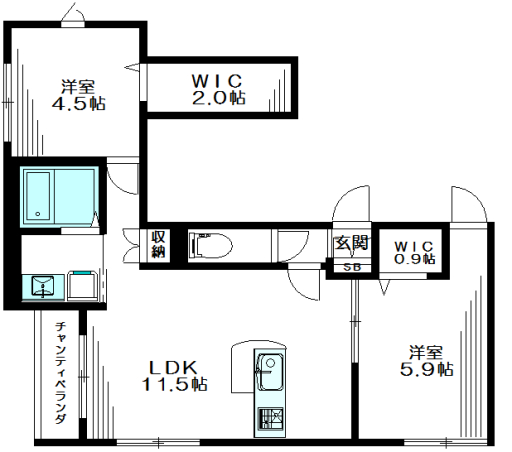 フェリーチェA 301号室 間取り